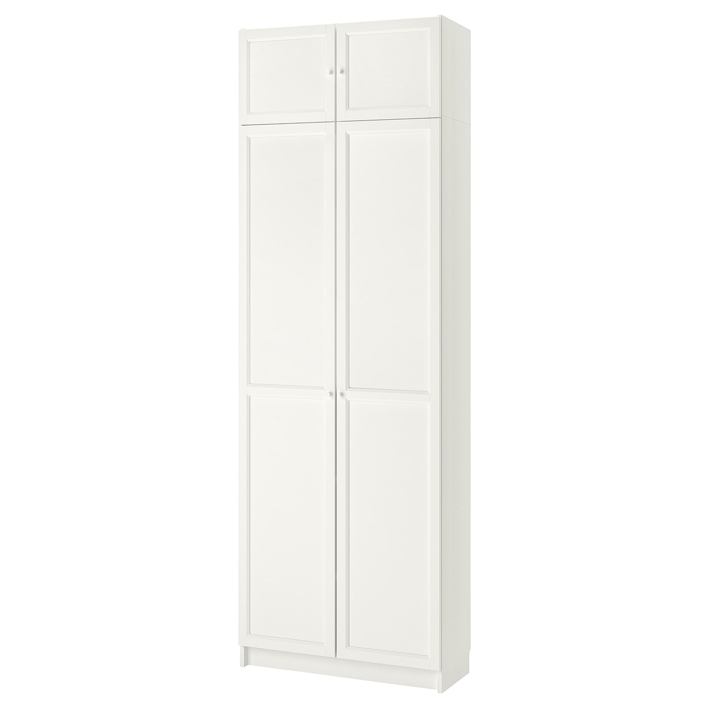 IKEA BILLY / OXBERG regał na książki z nadstawką/drzwi, biały, 80x30x237 cm