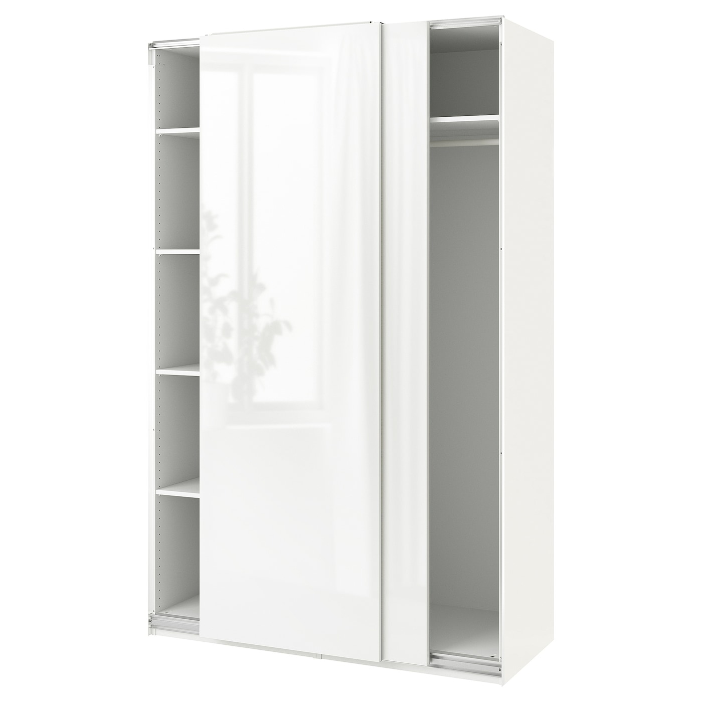 IKEA PAX / HASVIK szafa, biały/połysk/biel, 150x66x236 cm