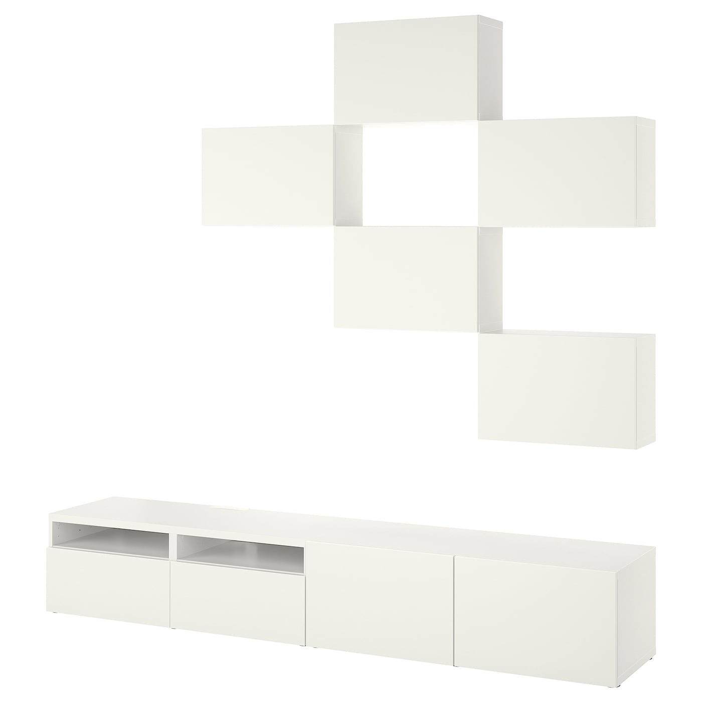 IKEA BESTÅ szafka pod TV, biały/Lappviken, 240x42x230 cm