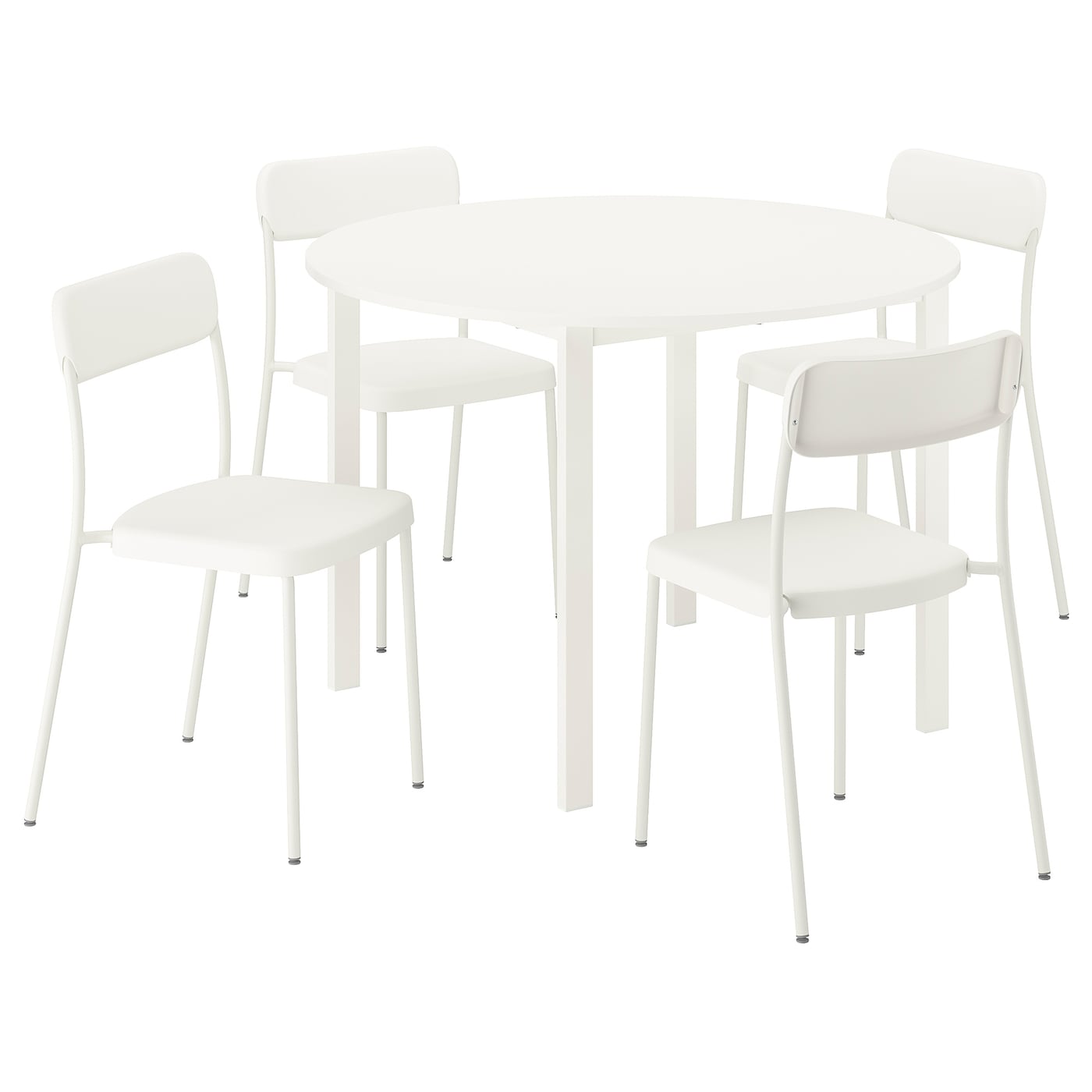 IKEA VIHALS / VIHALS stół i 4 krzesła, biały biały/biały, 107 cm