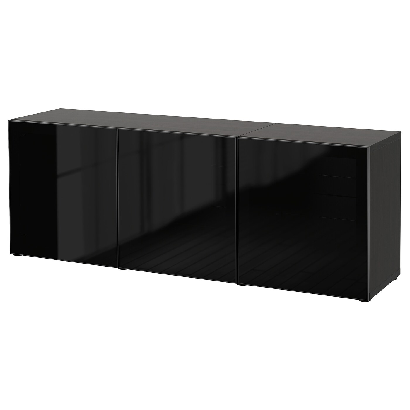 IKEA BESTÅ kombinacja z drzwiami, czarnybrąz/Glassvik czarne/przyciemniane szkło, 180x42x65 cm