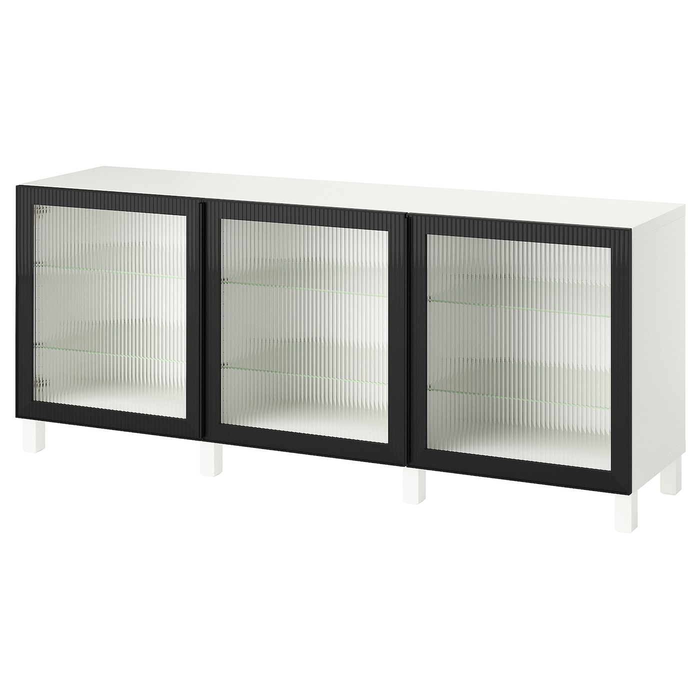 IKEA BESTÅ kombinacja z drzwiami, biały/Fällsvik antracyt, 180x42x74 cm
