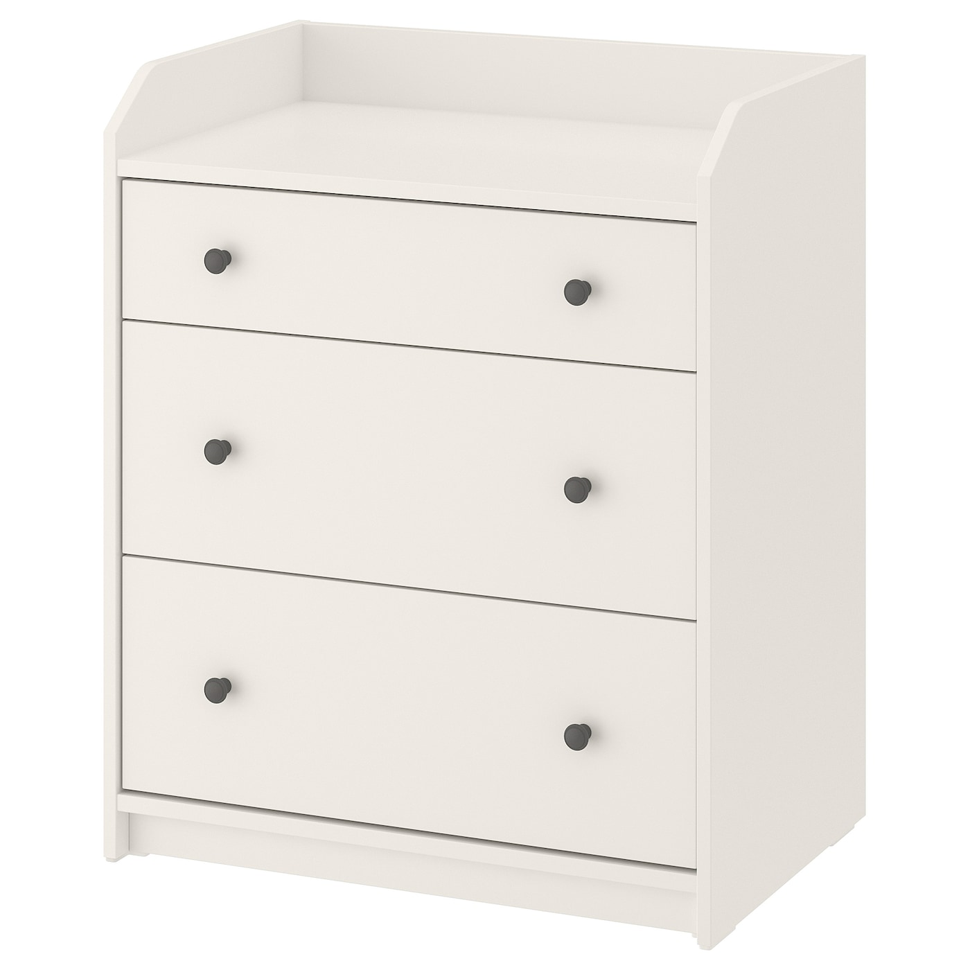 IKEA HAUGA komoda, 3 szuflady, biały, 70x84 cm