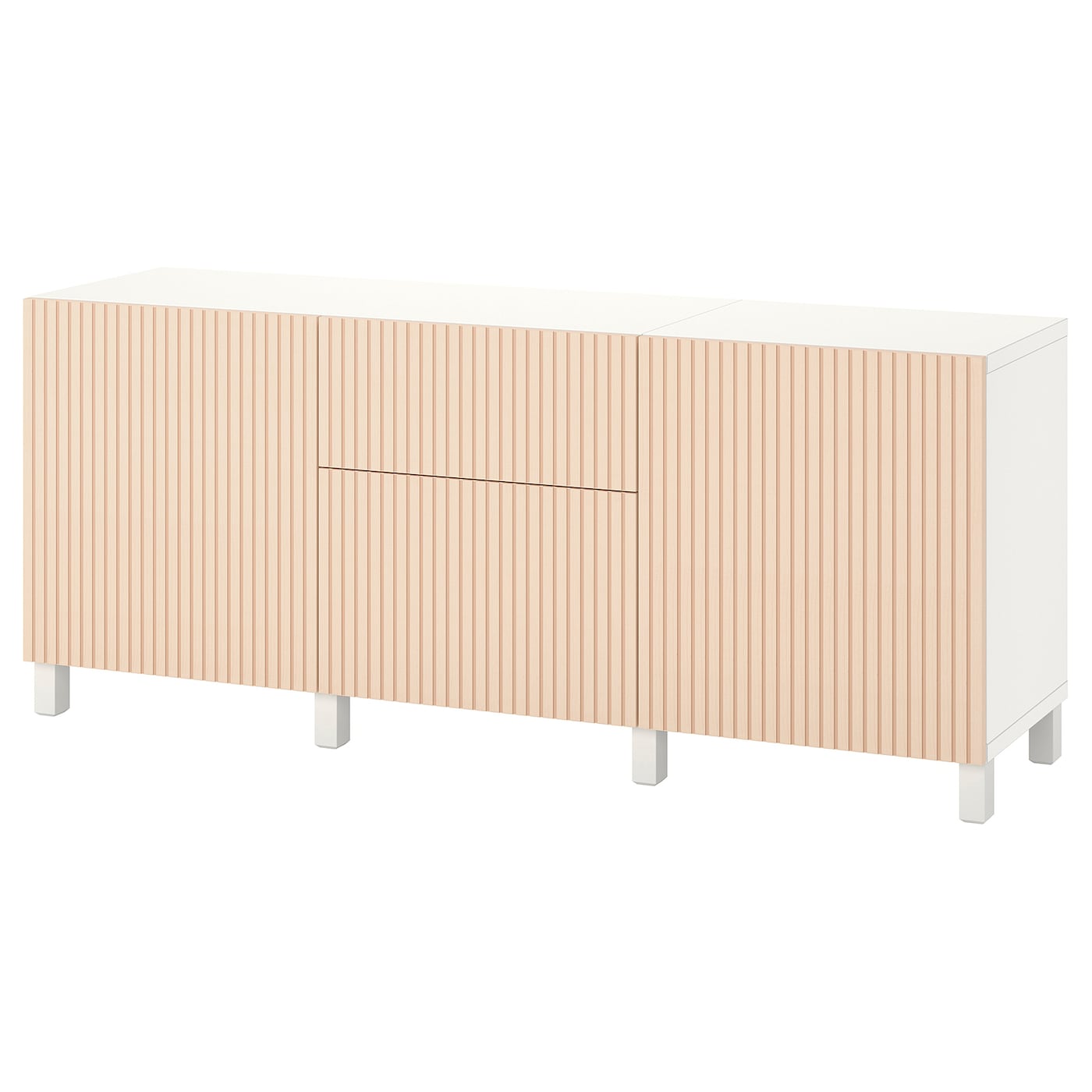 IKEA BESTÅ kombinacja z szufladami, biały Björköviken/okl brzoz, 180x42x74 cm
