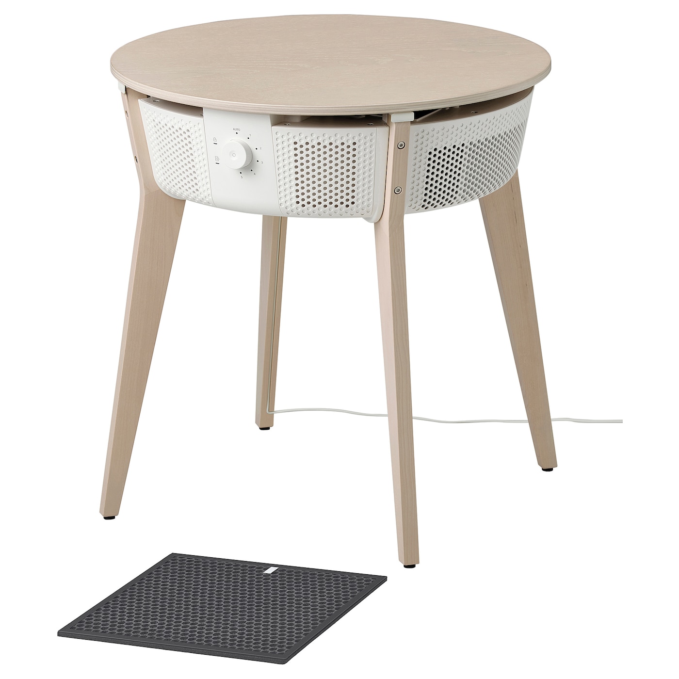 IKEA STARKVIND stół z oczyszczaczem powietrza, dodatkowy filtr węglowy bejcowana okleina dębowa/biały