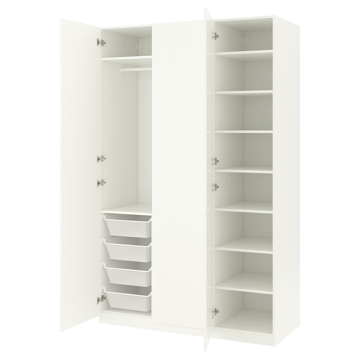 IKEA PAX / FORSAND szafa, biały/biały, 150x60x236 cm