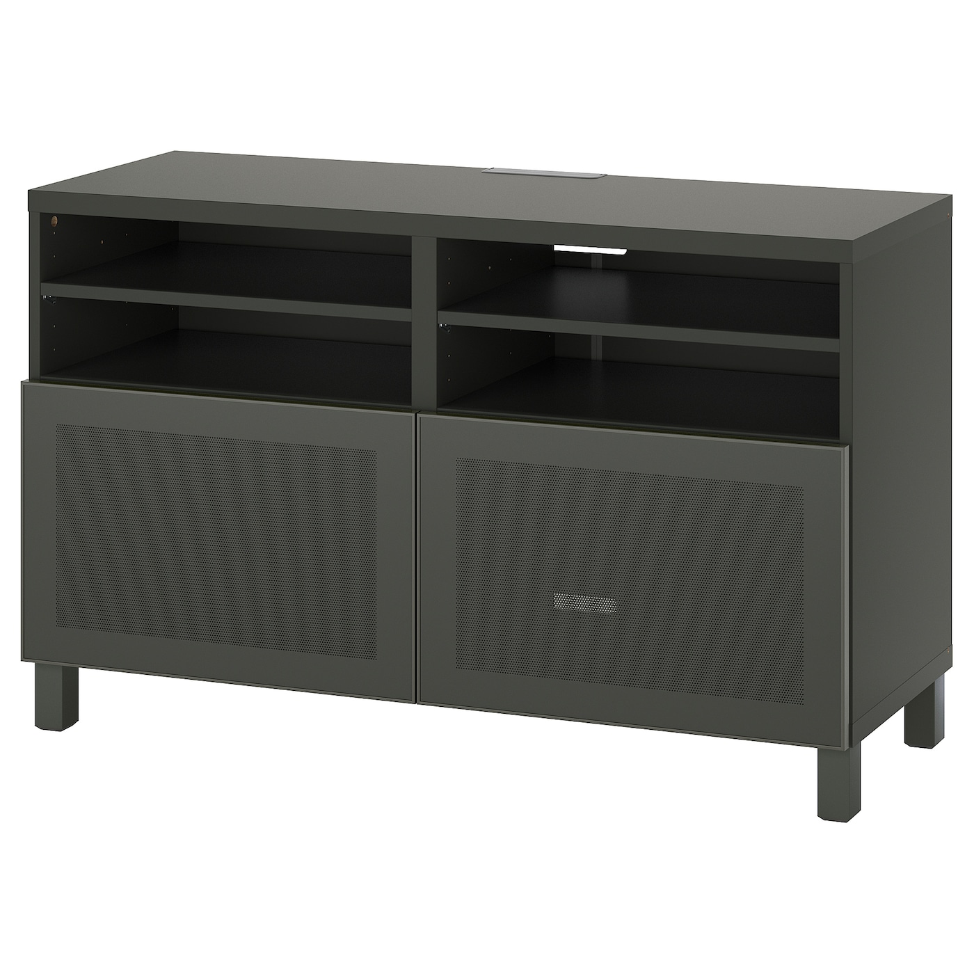 IKEA BESTÅ ława TV z drzwiami, ciemnoszary/Mörtviken/Stubbarp szary, 120x42x74 cm