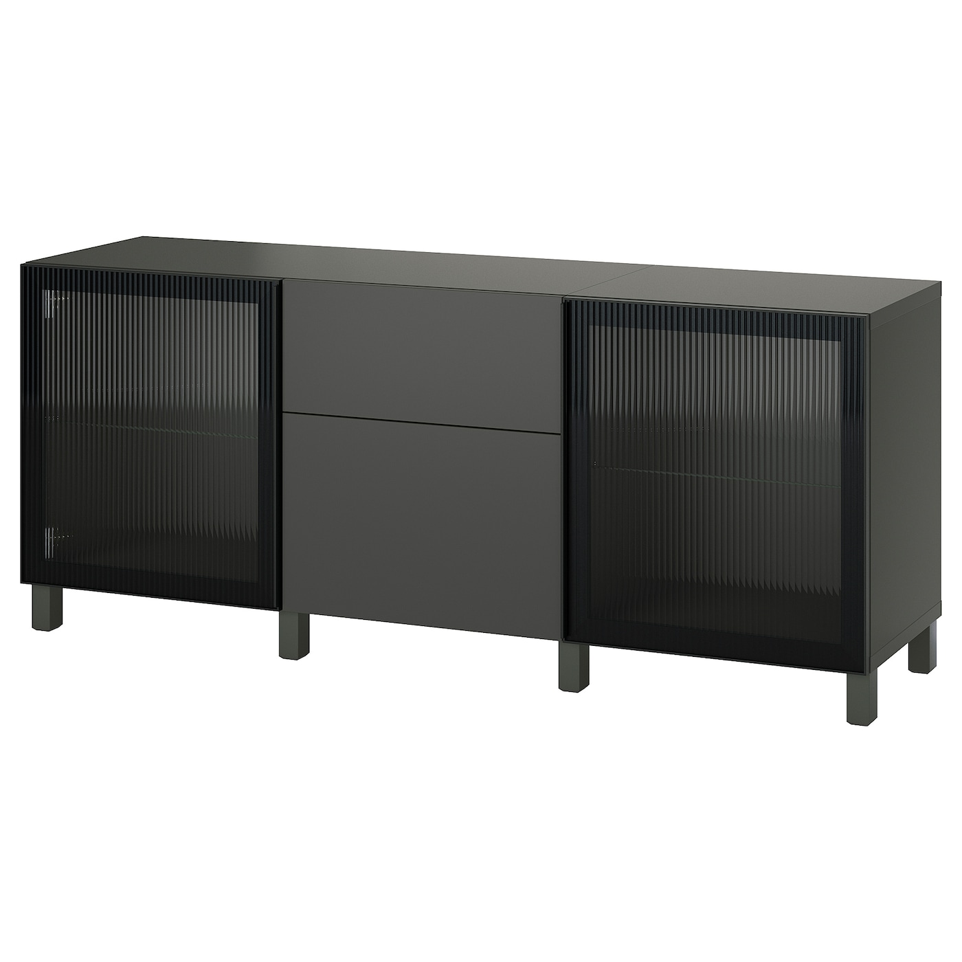 IKEA BESTÅ kombinacja z szufladami, ciemnoszary Lappviken/Stubbarp/Fällsvik antracyt, 180x42x74 cm
