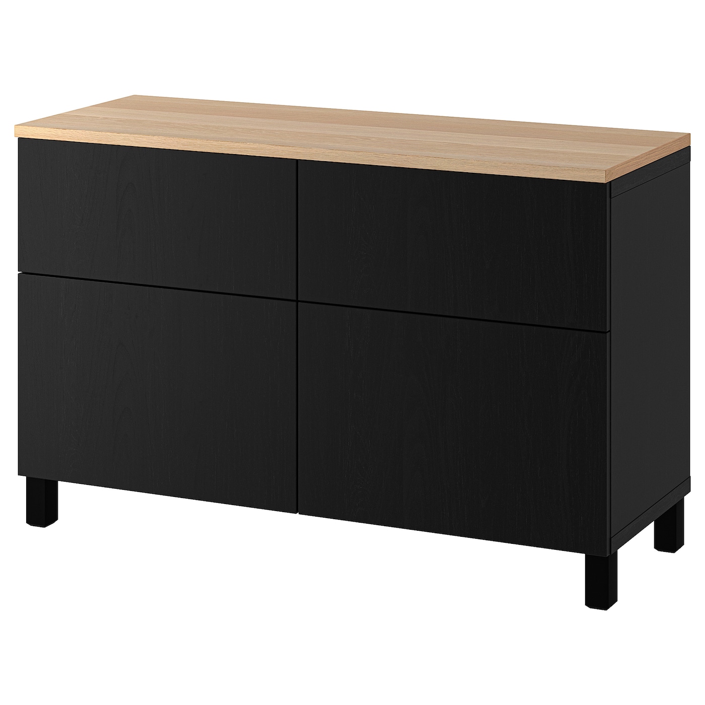 IKEA BESTÅ kombinacja regałowa z drzw/szuf, czarnybrąz/Lappviken/Stubbarp czarnybrąz, 120x42x76 cm