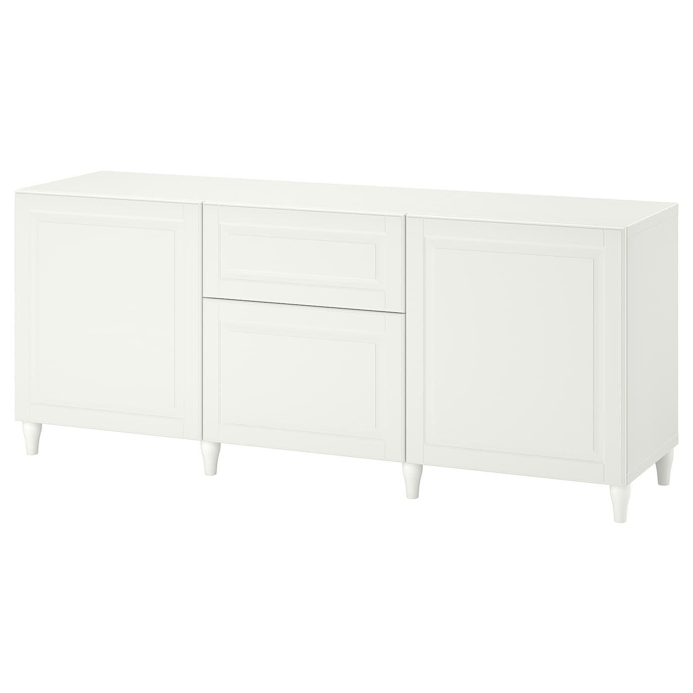 IKEA BESTÅ kombinacja z szufladami, biały/Smeviken/Kabbarp biały, 180x42x74 cm
