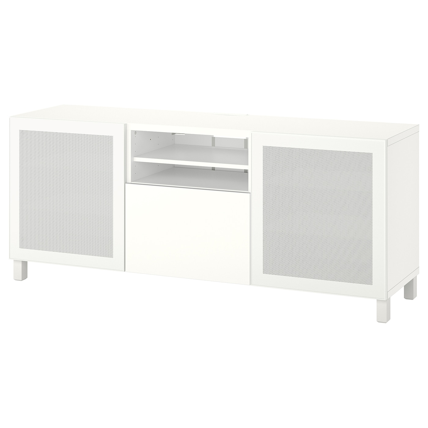 IKEA BESTÅ ława TV z szufladami, biały Mörtviken/Lappviken/Stubbarp biały, 180x42x74 cm