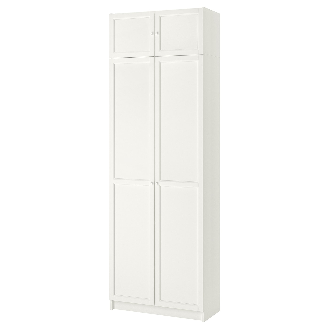 IKEA BILLY / OXBERG regał na książki z nadstawką/drzwi, biały, 80x41x237 cm
