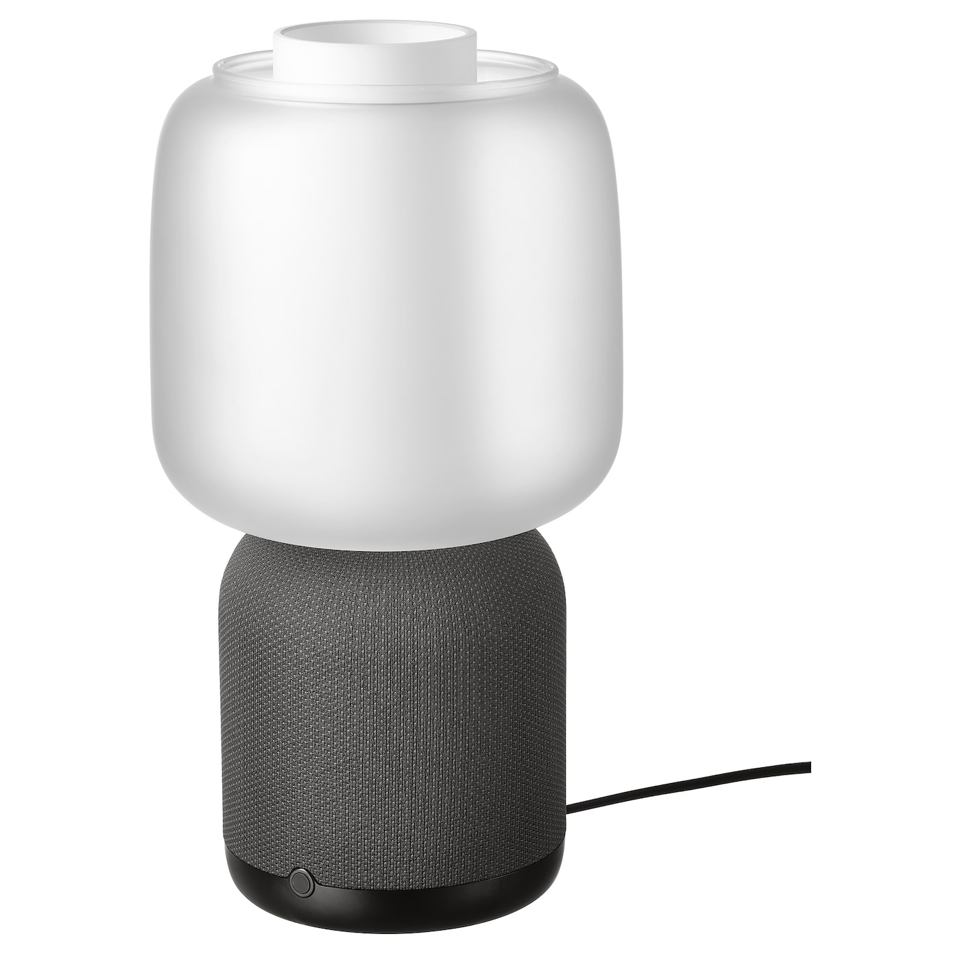 IKEA SYMFONISK lampa/głośnik Wi-Fi, szklany klosz, czarny/biały, Długość kabla: 200 cm
