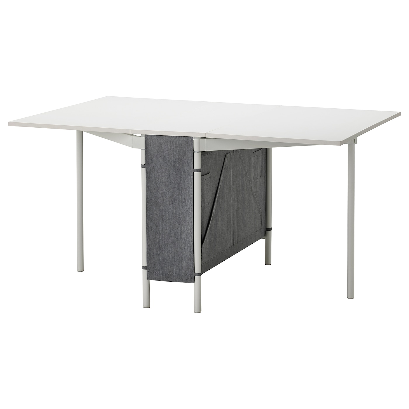 IKEA KALLHÄLL stół z miejscem do przechowywania, biały/jasnoszary, 33/89/145x98 cm