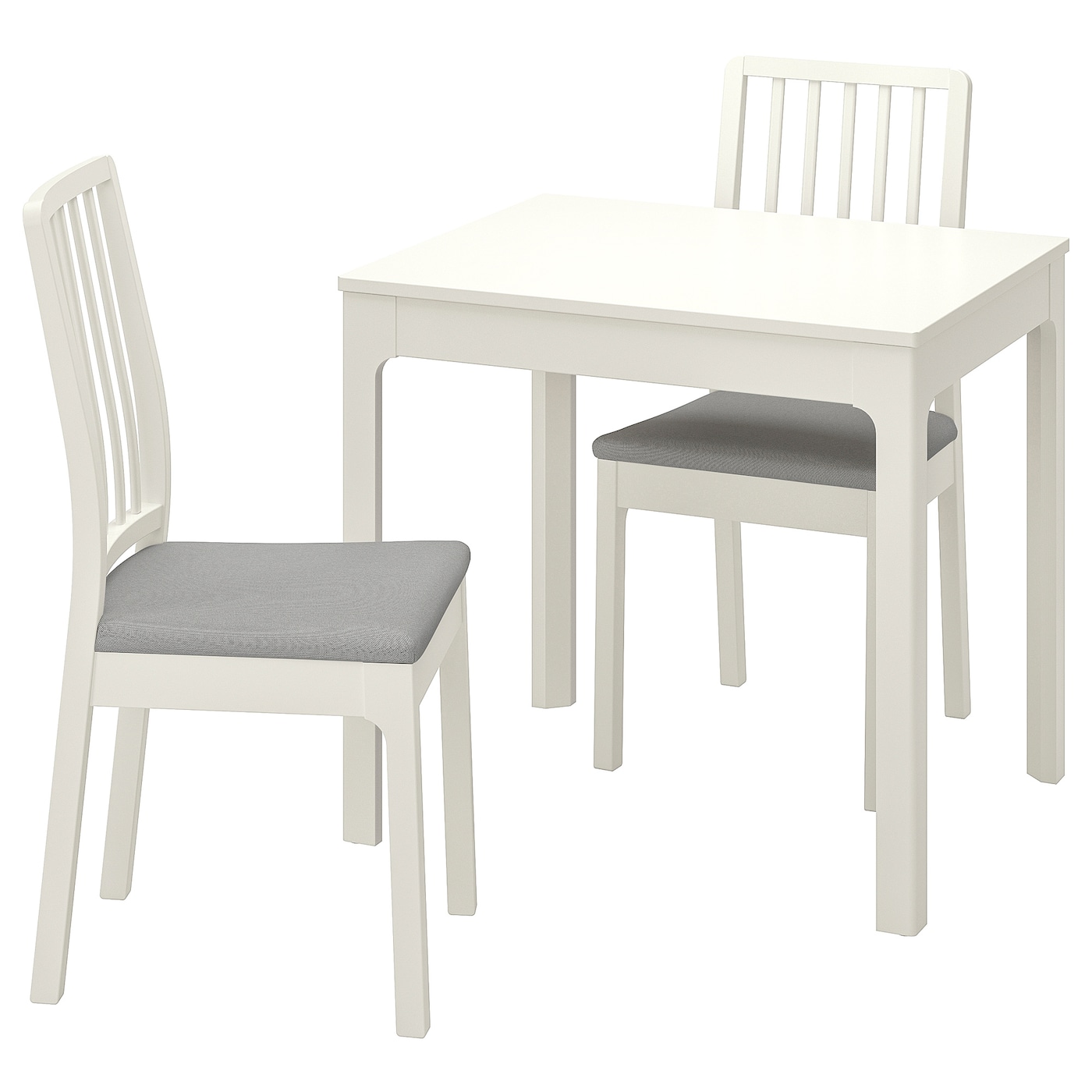 IKEA EKEDALEN / EKEDALEN stół i 2 krzesła, biały/Orrsta jasnoszary, 80/120 cm