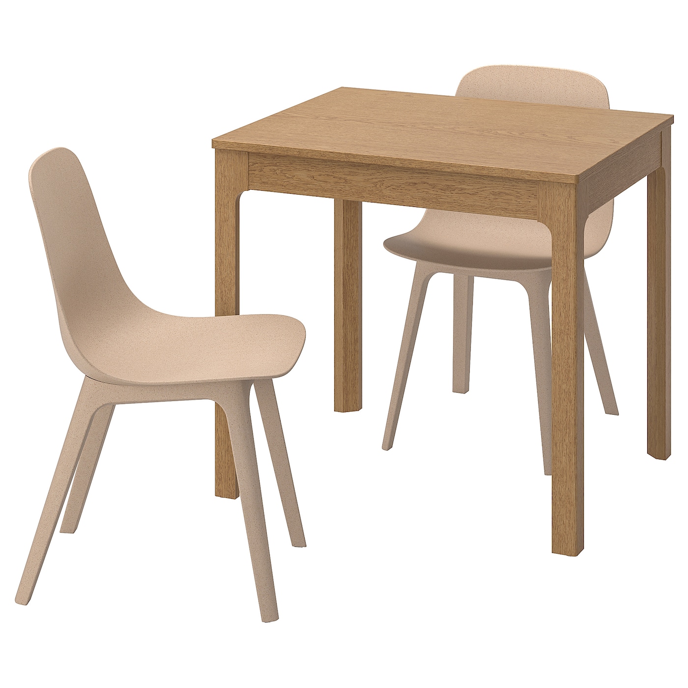 IKEA EKEDALEN / ODGER stół i 2 krzesła, dąb/biały beżowy, 80/120 cm