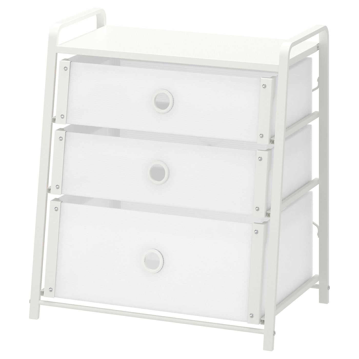 IKEA LOTE komoda, 3 szuflady, biały, 55x62 cm