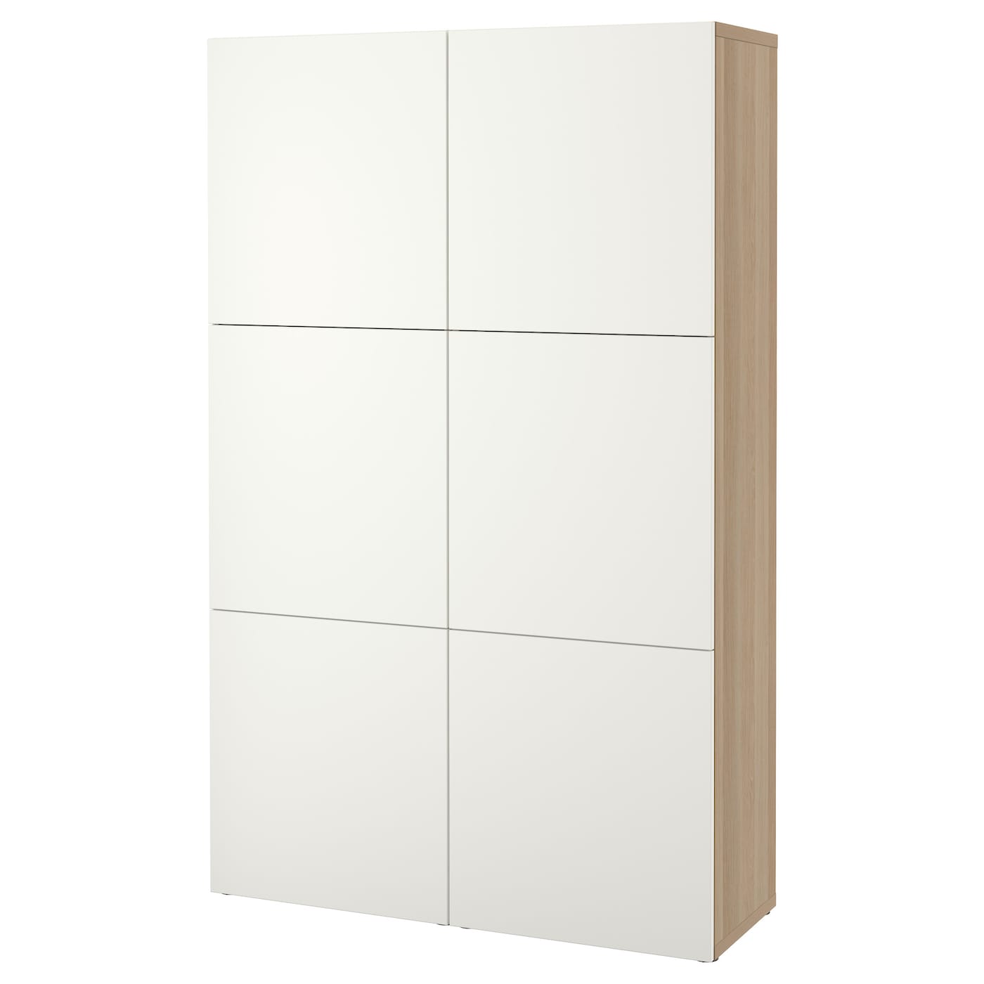 IKEA BESTÅ kombinacja z drzwiami, imitacja dębu bejcowanego na biało/Lappviken biały, 120x42x193 cm