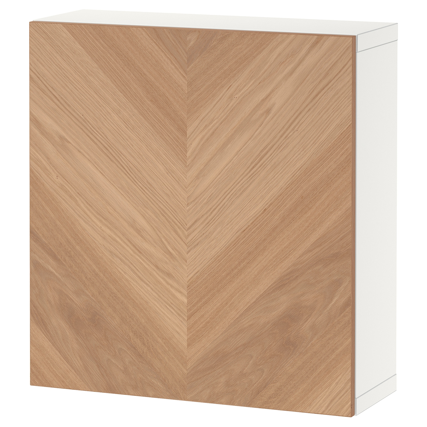 IKEA BESTÅ szafka z drzwiczkami, biały/Hedeviken okl dęb, 60x22x64 cm