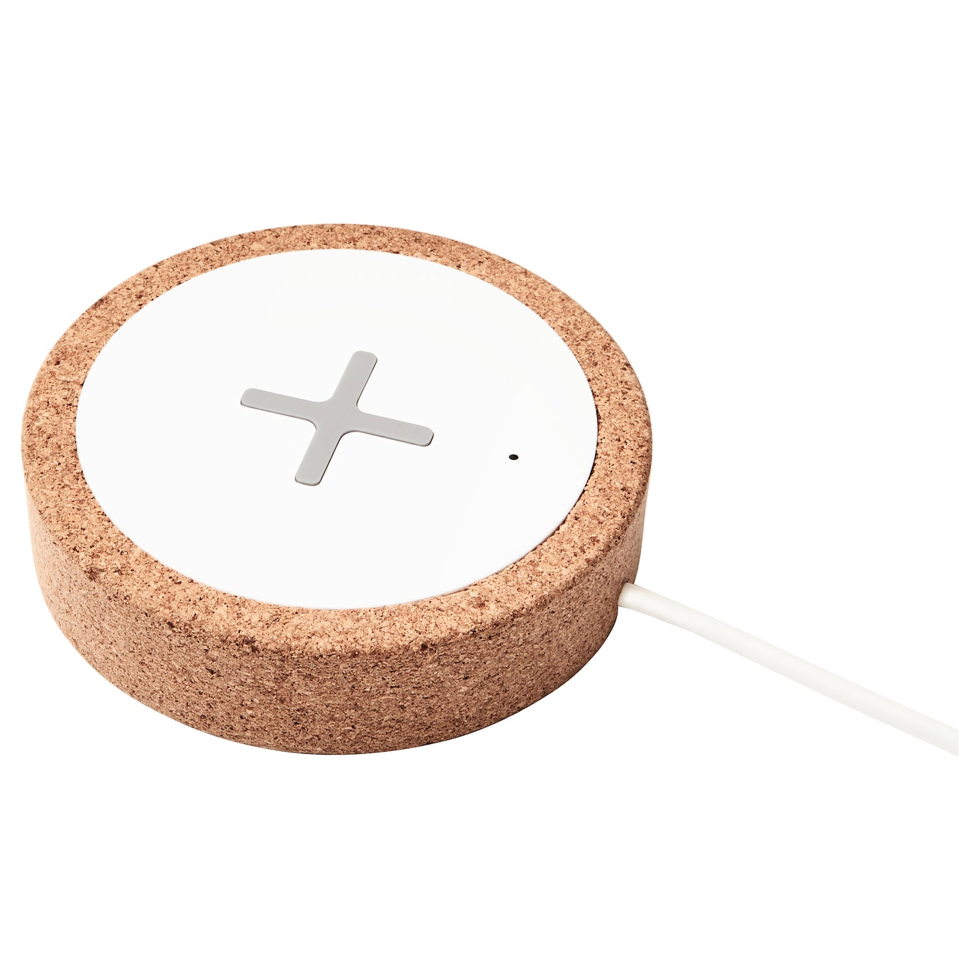IKEA NORDMÄRKE ładowarka indukcyjna, biały/korek, Wysokość: 2 cm
