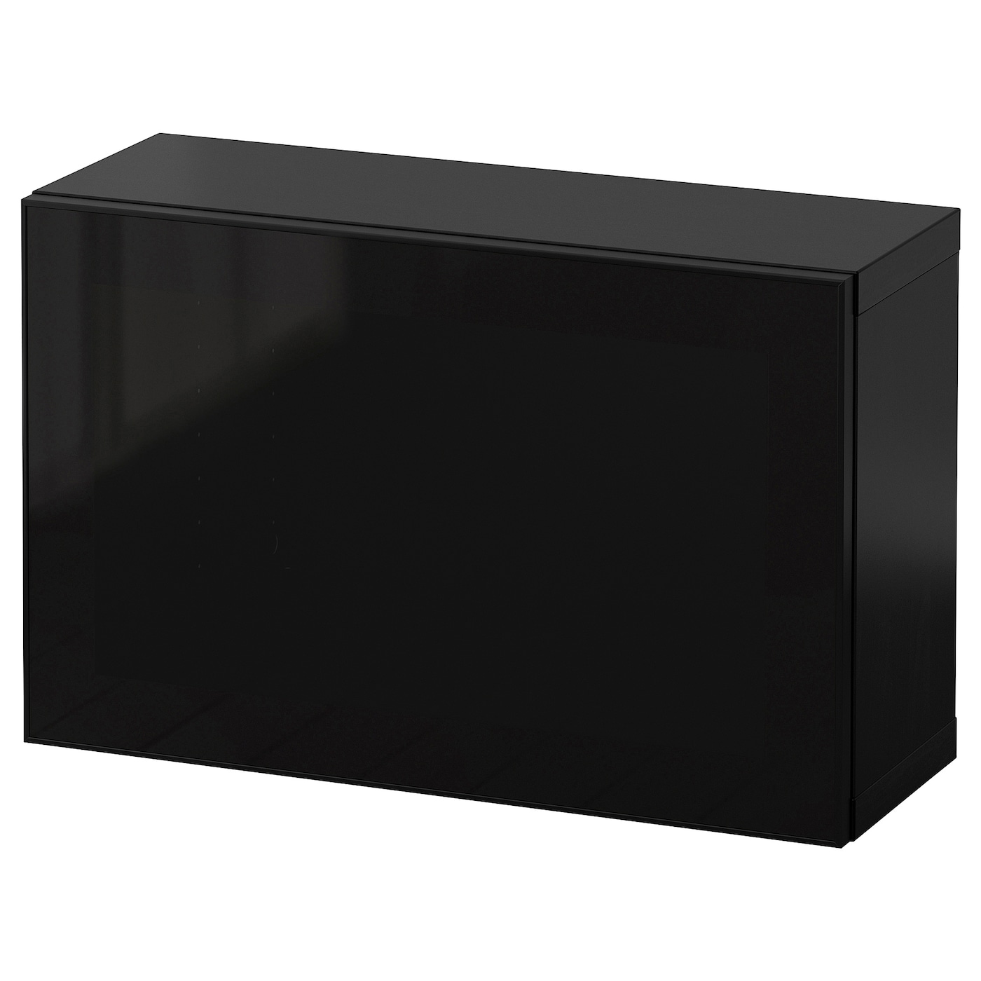IKEA BESTÅ kombinacja szafek ściennych, czarnybrąz Glassvik/czarny szkło, 60x22x38 cm