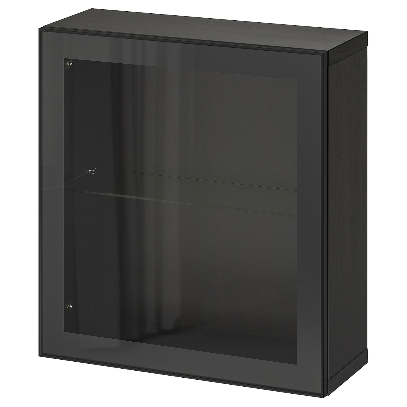IKEA BESTÅ kombinacja szafek ściennych, czarnybrąz/Glassvik czarny, 60x22x64 cm