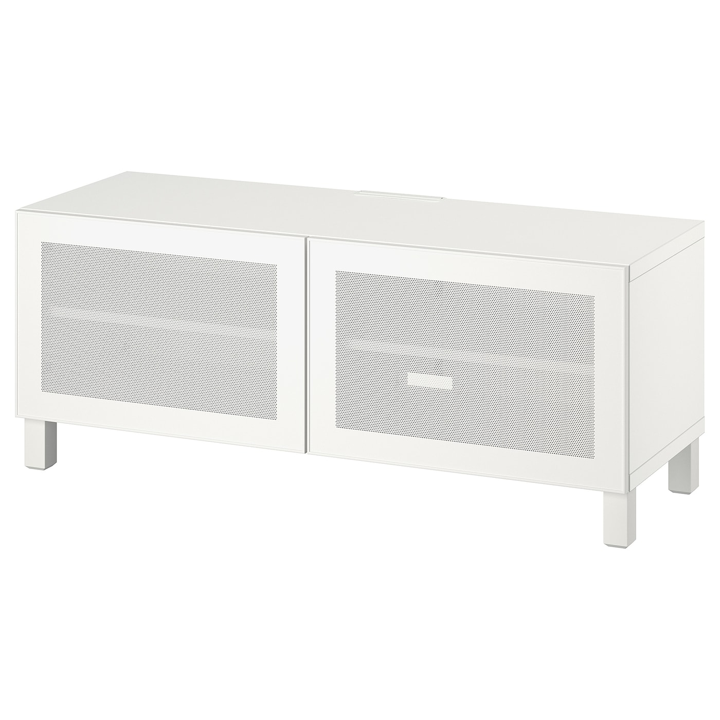 IKEA BESTÅ ława TV z drzwiami, biały/Mörtviken/Stubbarp biały, 120x42x48 cm