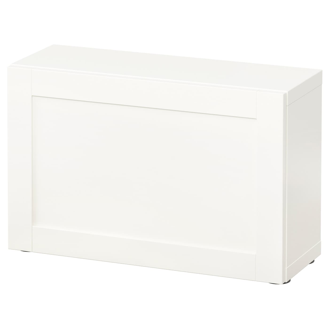 IKEA BESTÅ szafka z drzwiczkami, biały/Hanviken biały, 60x22x38 cm