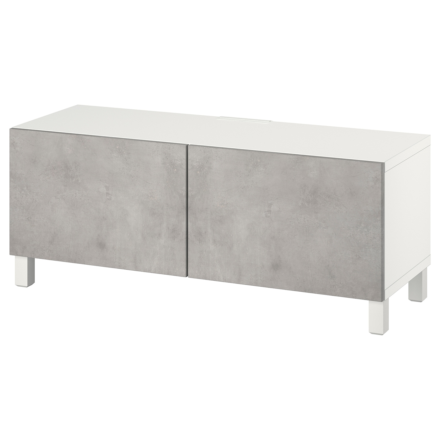 IKEA BESTÅ ława TV z drzwiami, biały Kallviken/Stubbarp/jasnoszary, 120x42x48 cm