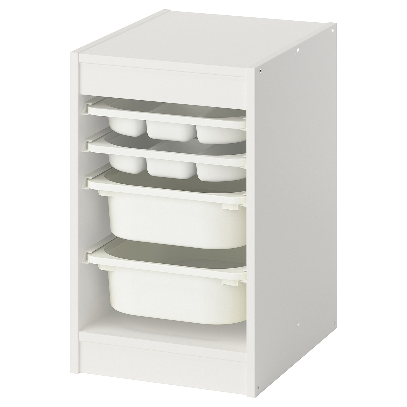 IKEA TROFAST regał z pojemnikami/tace, biały/biały, 34x44x56 cm