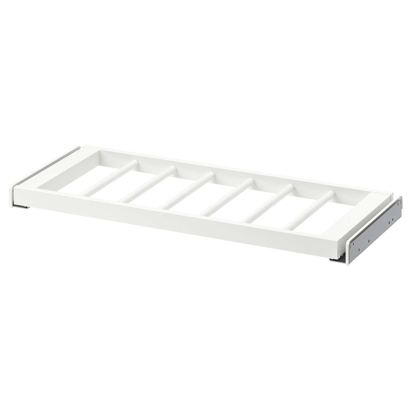 IKEA KOMPLEMENT wysuwany wieszak na spodnie, biały, 75x35 cm