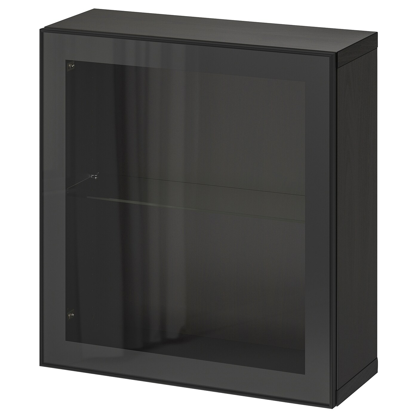 IKEA BESTÅ kombinacja szafek ściennych, czarnybrąz/Glassvik czarny, 60x22x64 cm