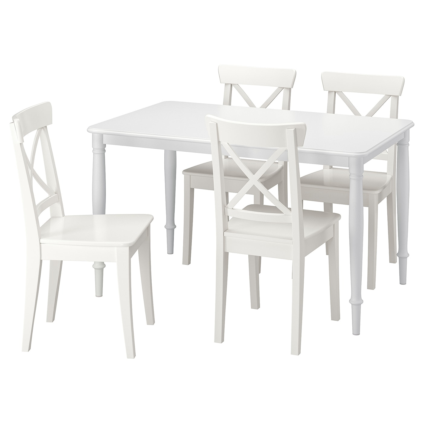 IKEA DANDERYD / INGOLF stół i 4 krzesła, biały/biały, 130 cm