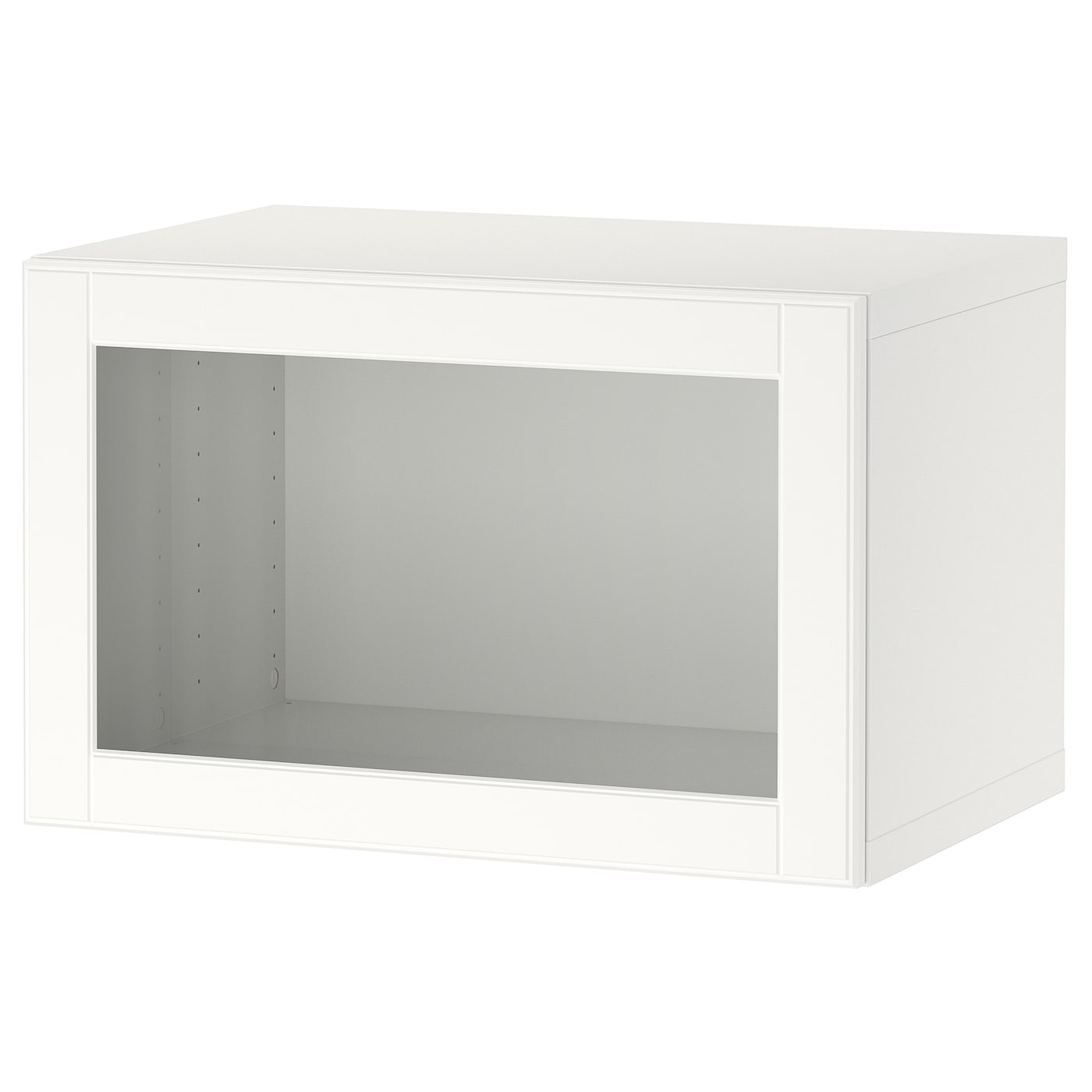 IKEA BESTÅ kombinacja szafek ściennych, biały/Ostvik białe/przezroczyste szkło, 60x42x38 cm