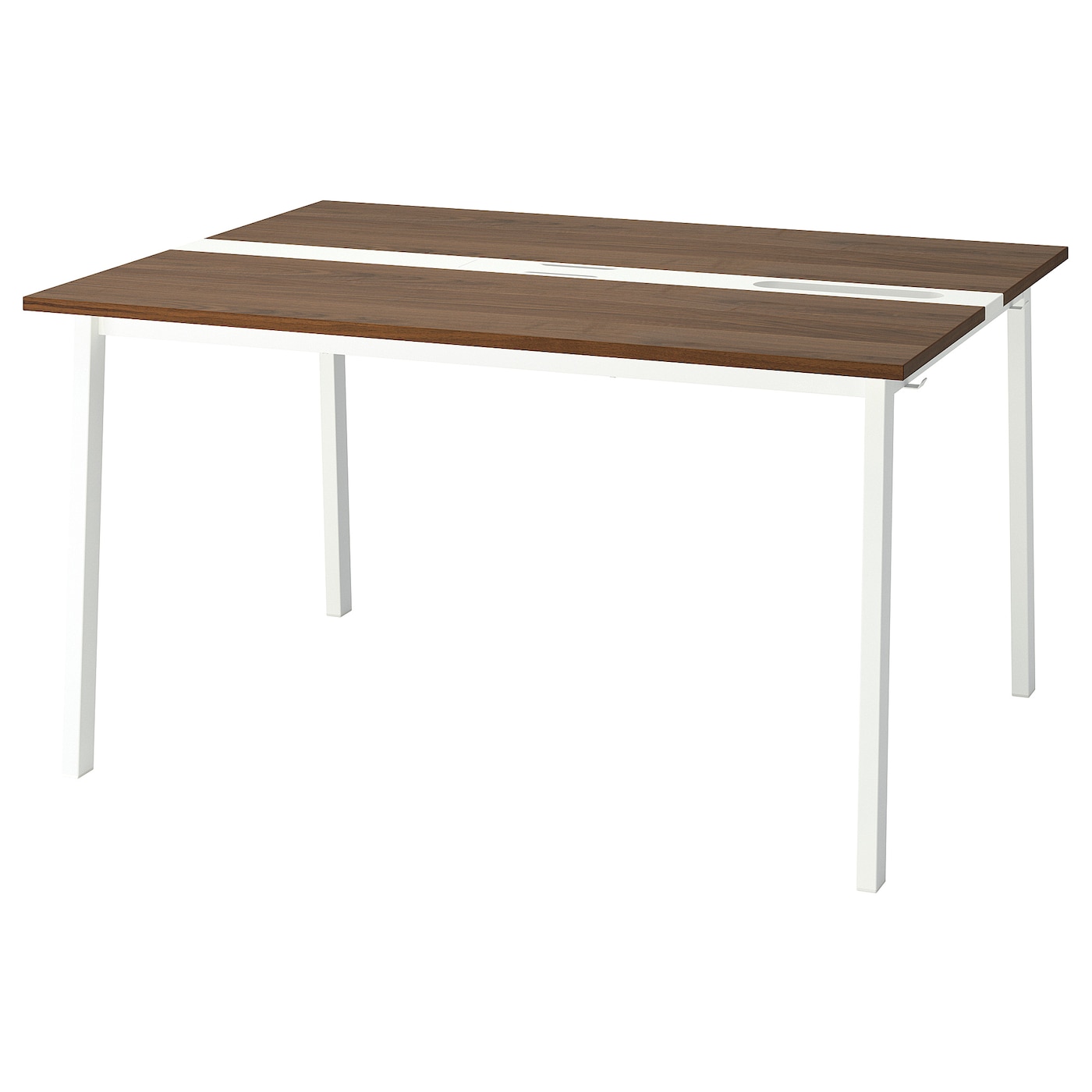 IKEA MITTZON stół konferencyjny, okleina orzechowa/biały, 140x108x75 cm