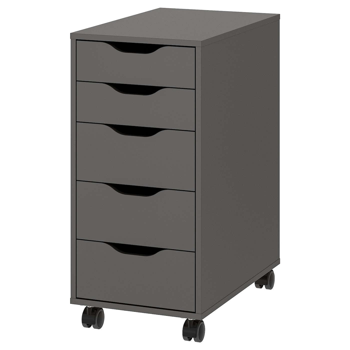 IKEA ALEX komoda na kółkach, ciemnoszary/czarny, 36x76 cm