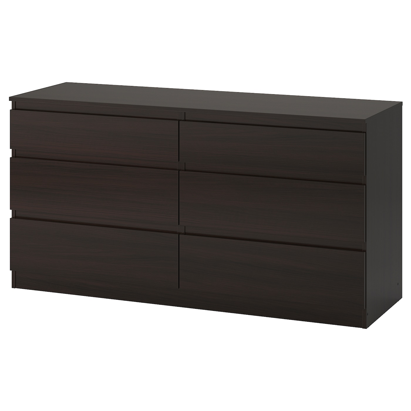 IKEA KULLEN komoda, 6 szuflad, czarnybrąz, 140x72 cm