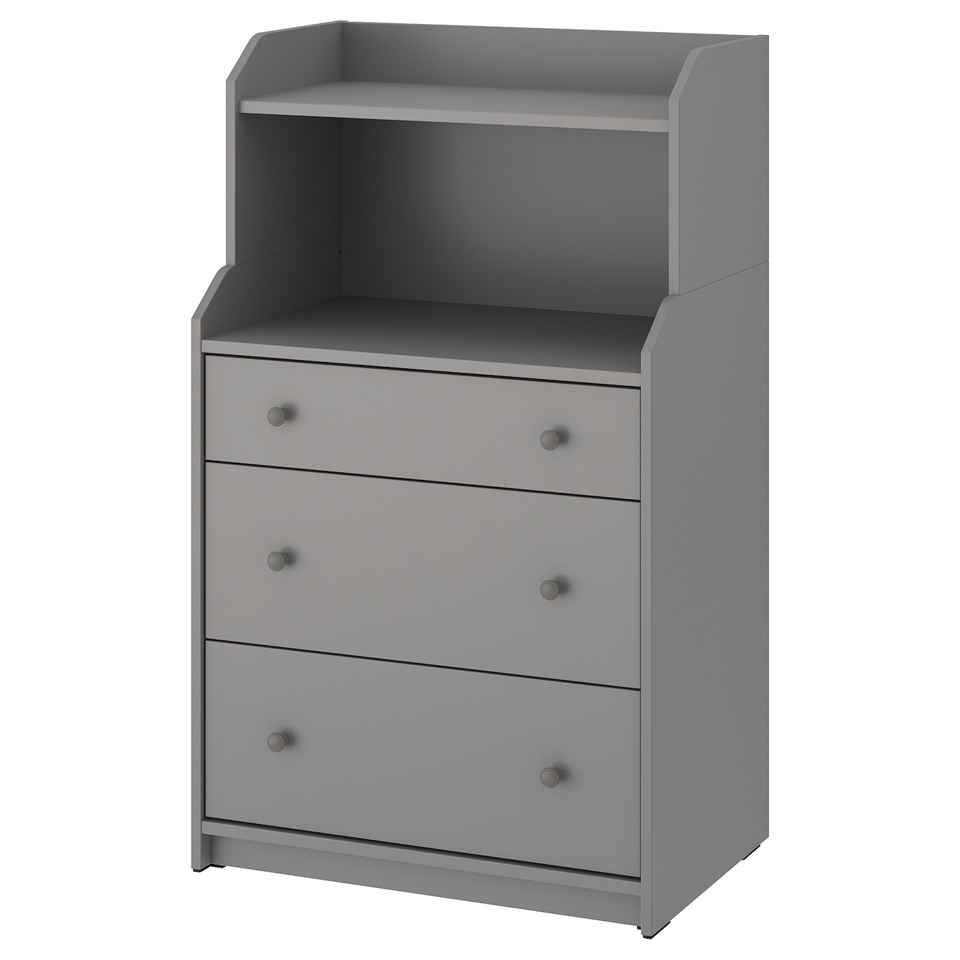 IKEA HAUGA komoda 3 szuflady z półką, szary, 70x116 cm