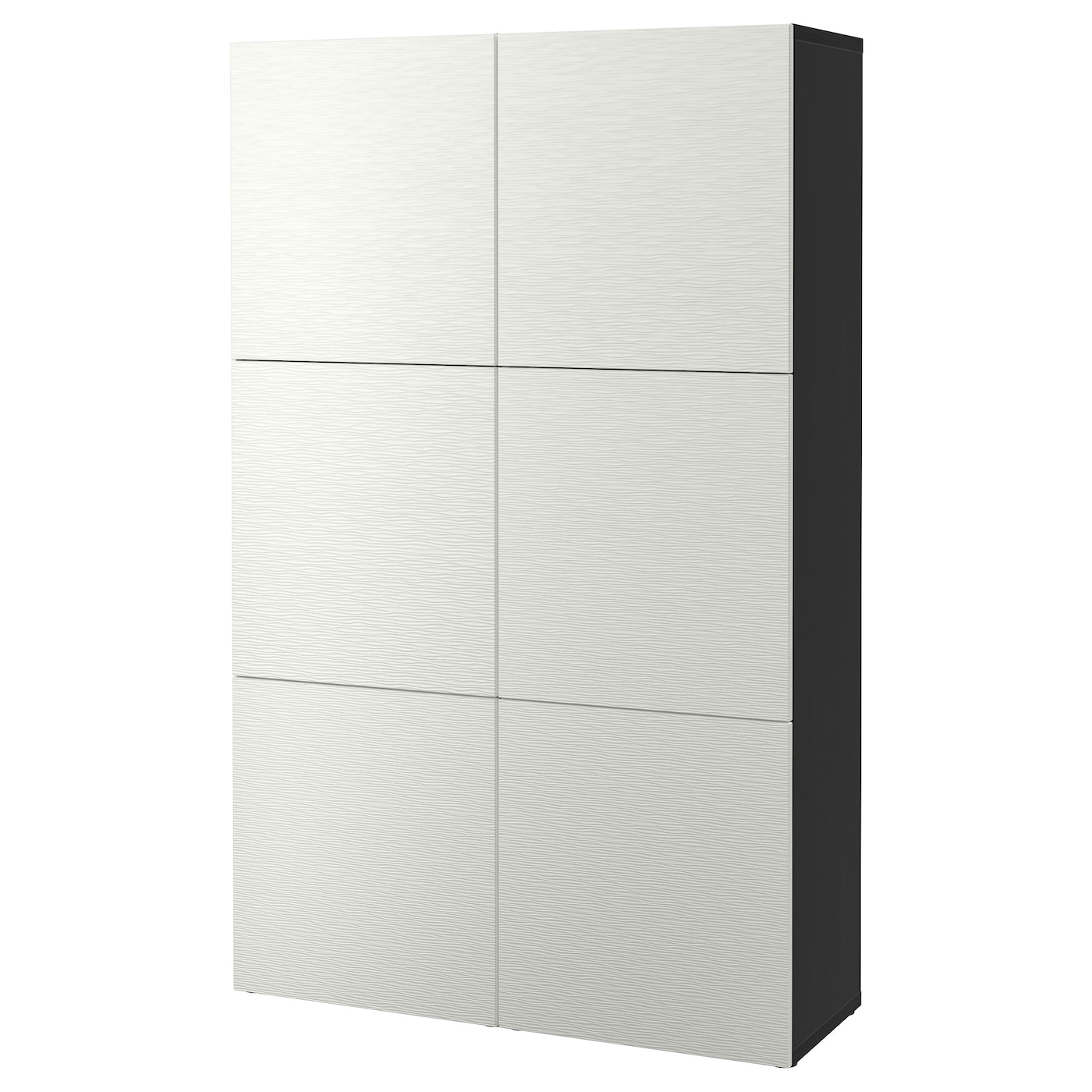 IKEA BESTÅ kombinacja z drzwiami, czarnybrąz/Laxviken biały, 120x42x193 cm