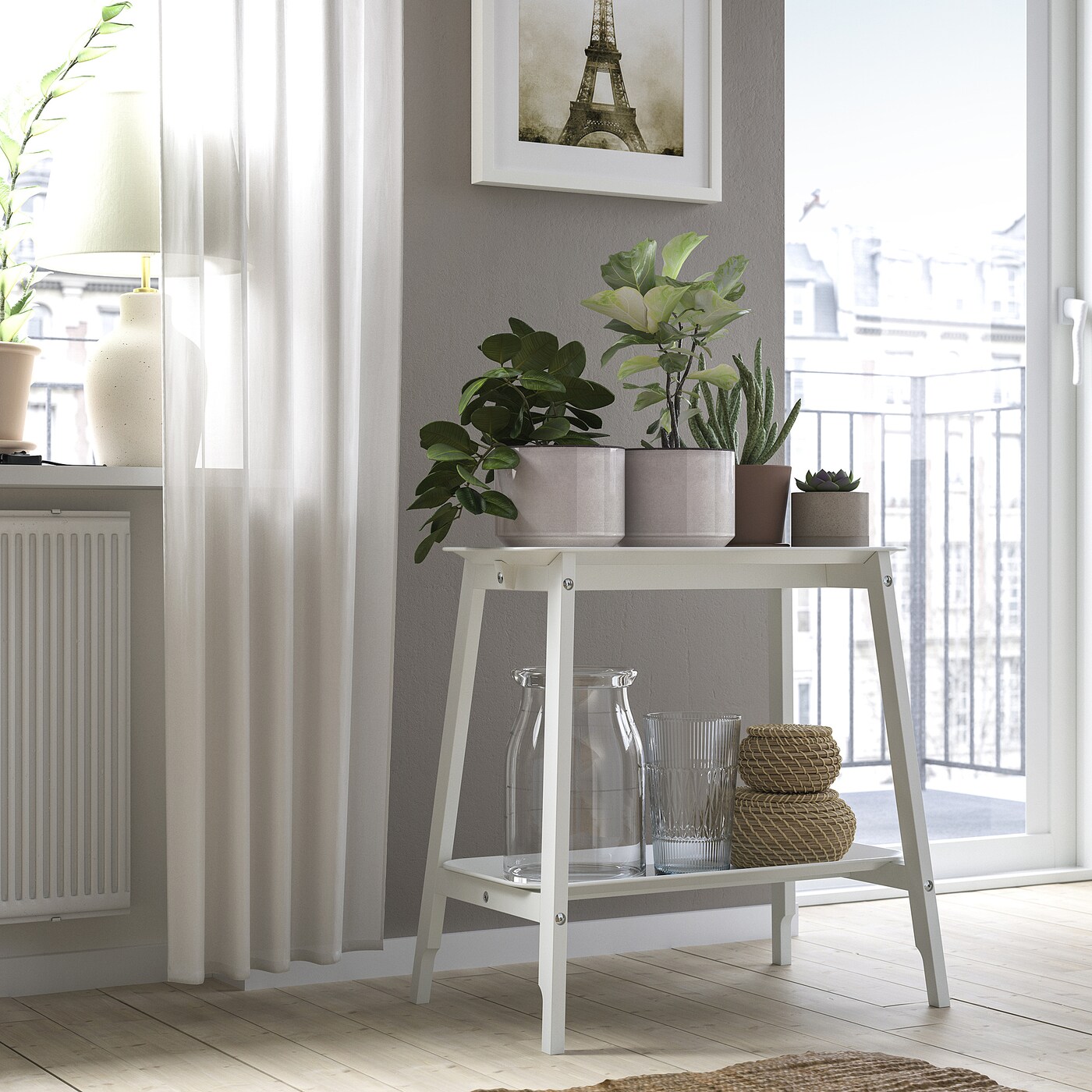 IKEA HONUNGSPALM Osłonka doniczki, do wewnątrz/na zewnątrz/szary/beż, 15 cm