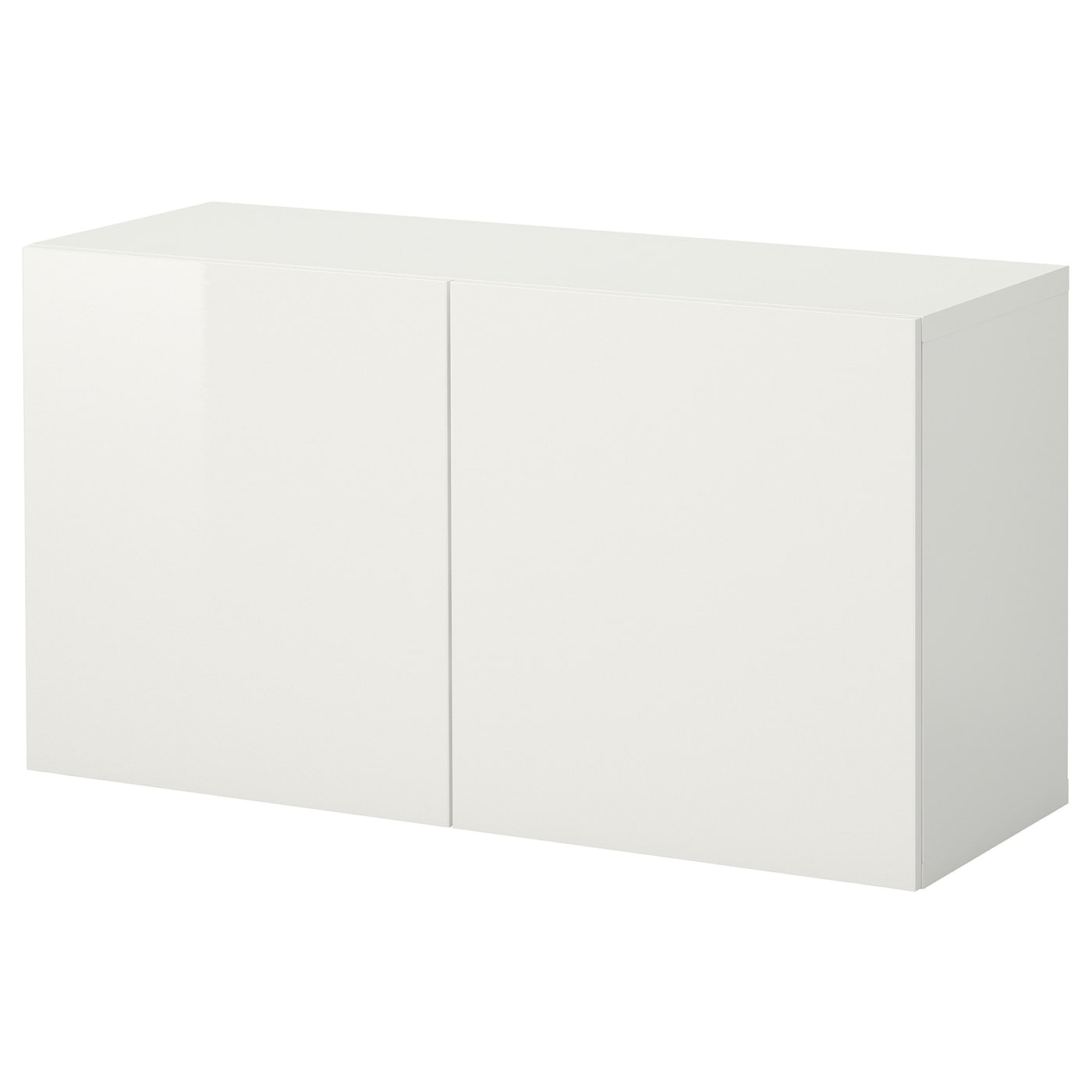 IKEA BESTÅ kombinacja szafek ściennych, biały/Selsviken połysk, 120x42x64 cm