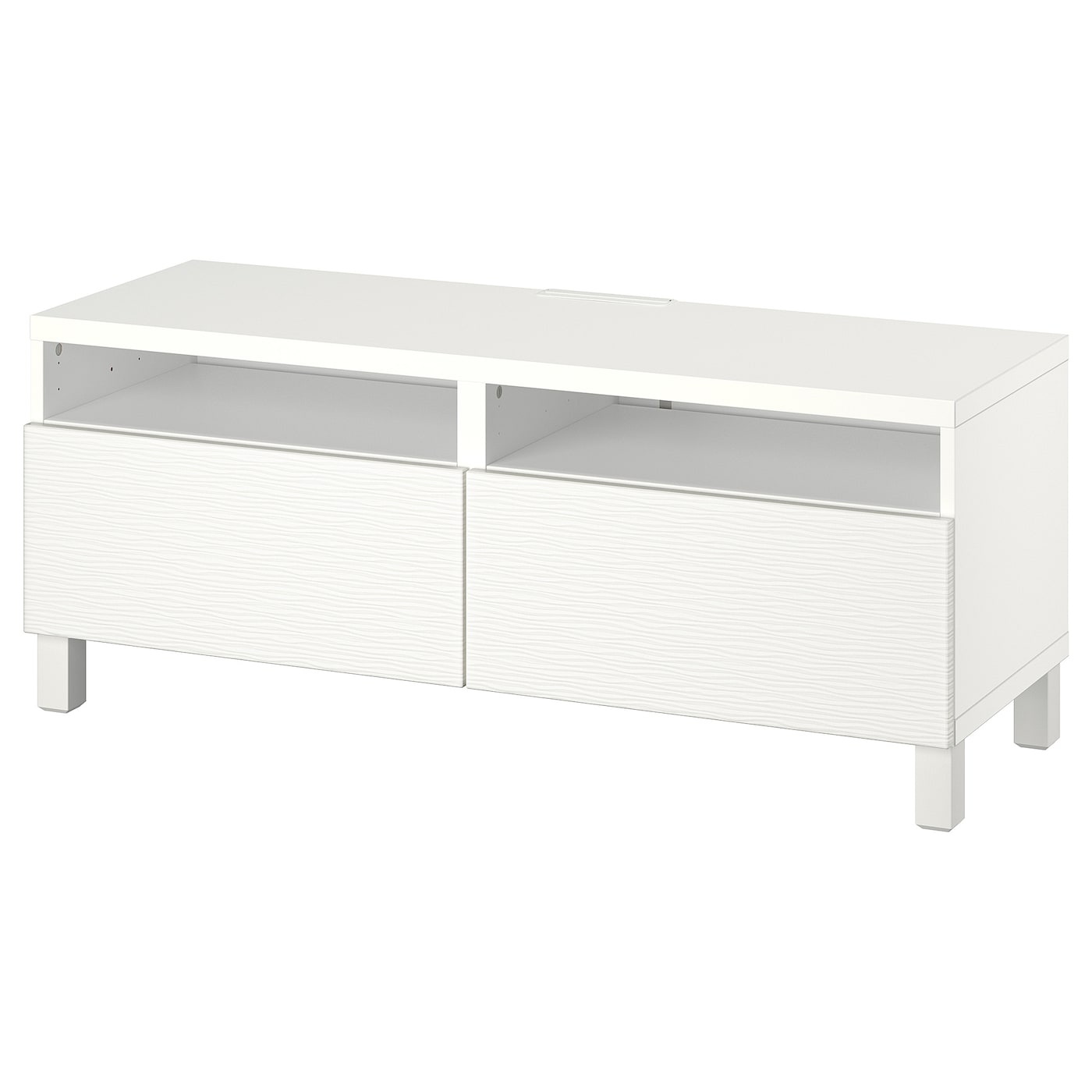 IKEA BESTÅ ława TV z szufladami, biały/Laxviken/Stubbarp biały, 120x42x48 cm