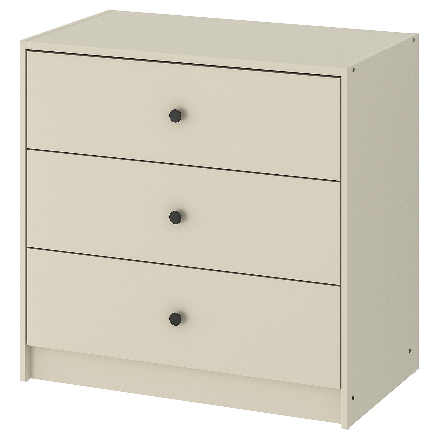 IKEA GURSKEN komoda, 3 szuflady, jasnobeżowy, 69x67 cm