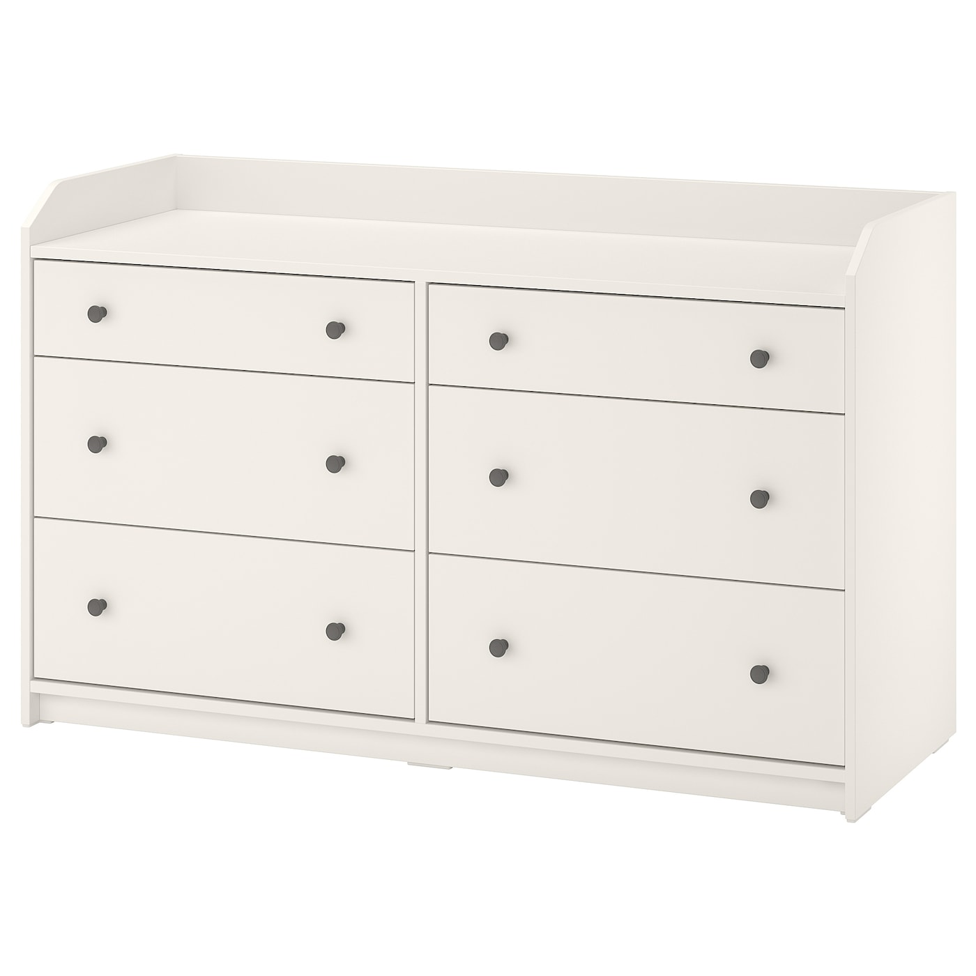 IKEA HAUGA komoda, 6 szuflad, biały, 138x84 cm