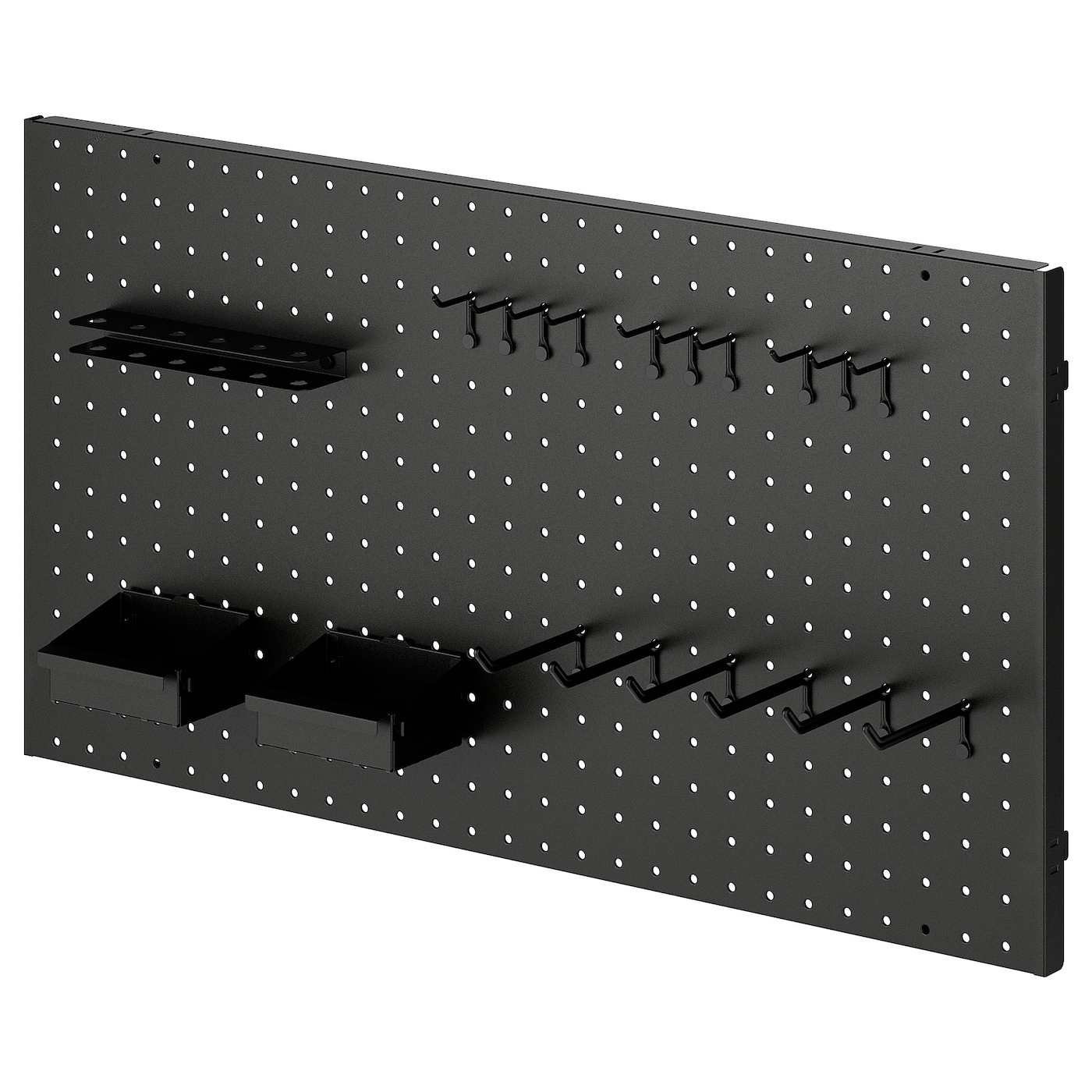 IKEA BROR tablica perforowana, zestaw 20 szt, czarny, Szerokość: 84 cm