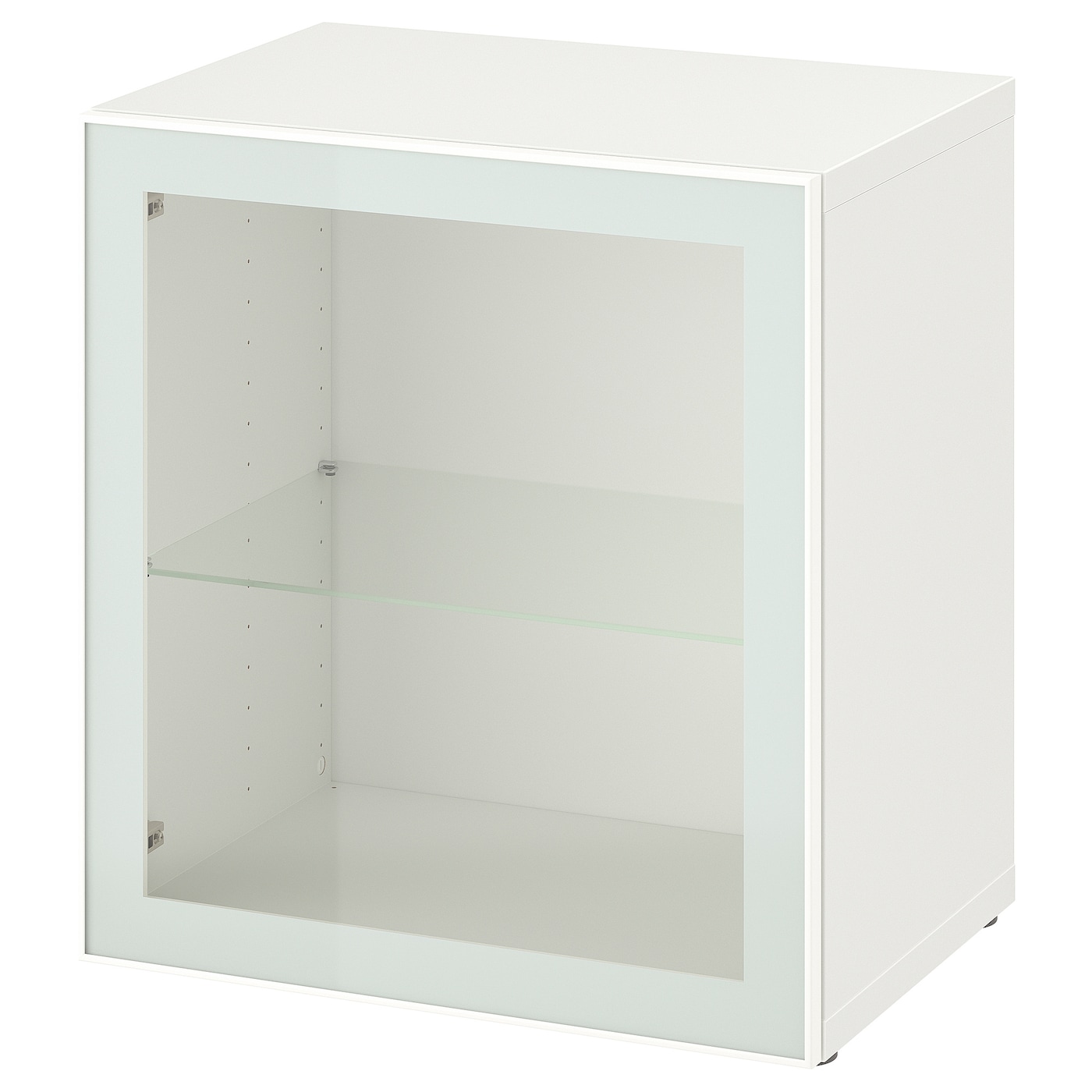 IKEA BESTÅ witryna, biały Glassvik/biel/jasna zieleń szkło bezbarwne, 60x42x64 cm