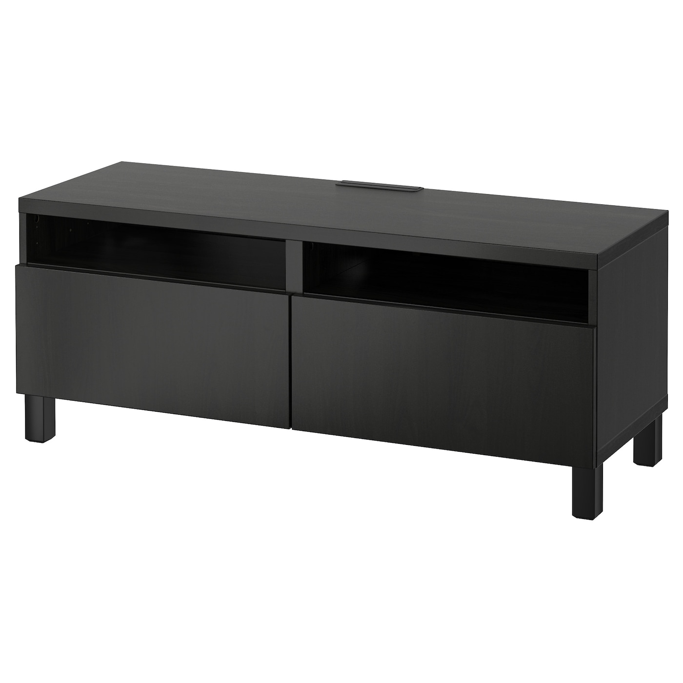 IKEA BESTÅ ława TV z szufladami, czarnybrąz/Lappviken/Stubbarp czarnybrąz, 120x42x48 cm