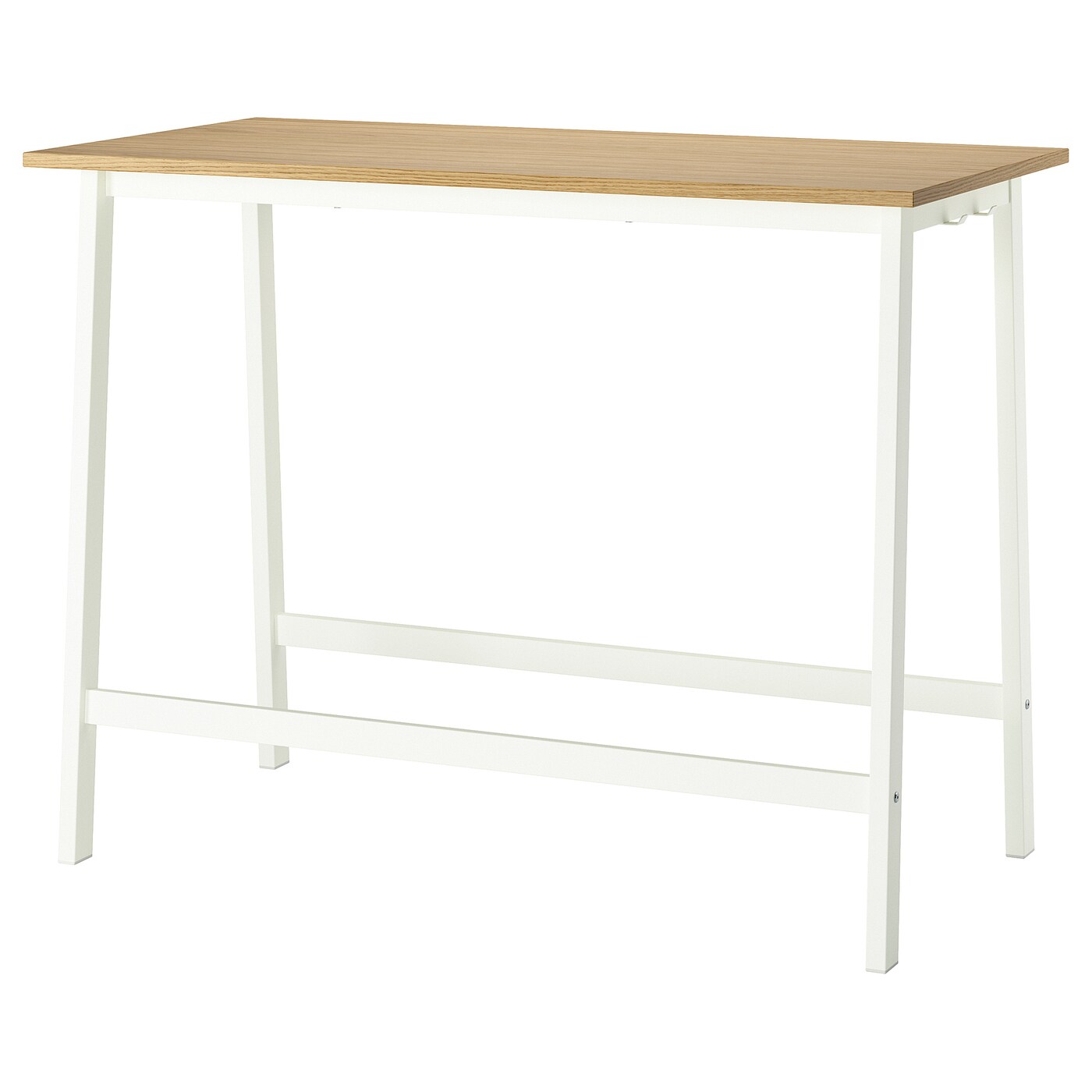 IKEA MITTZON stół konferencyjny, okl dęb/biały, 140x68x105 cm