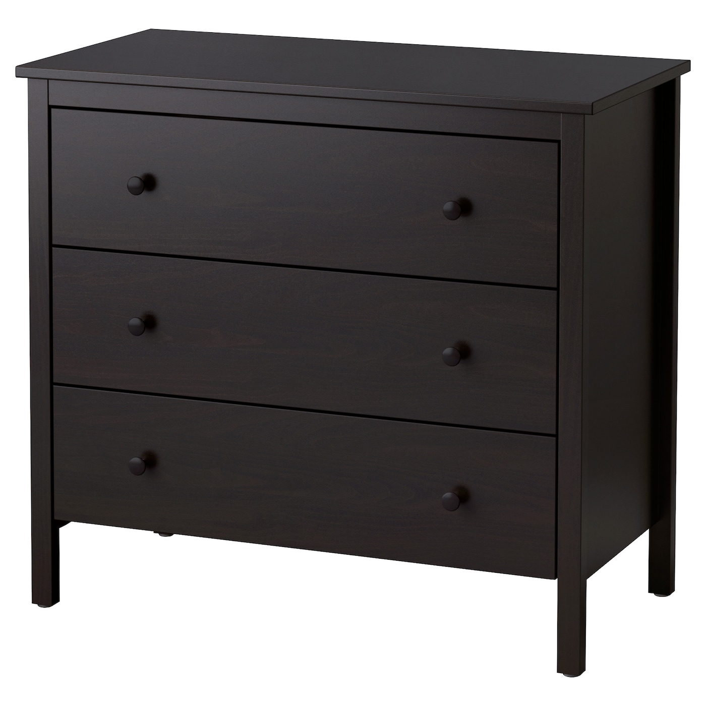 IKEA KOPPANG komoda, 3 szuflady, czarnybrąz, 90x83 cm