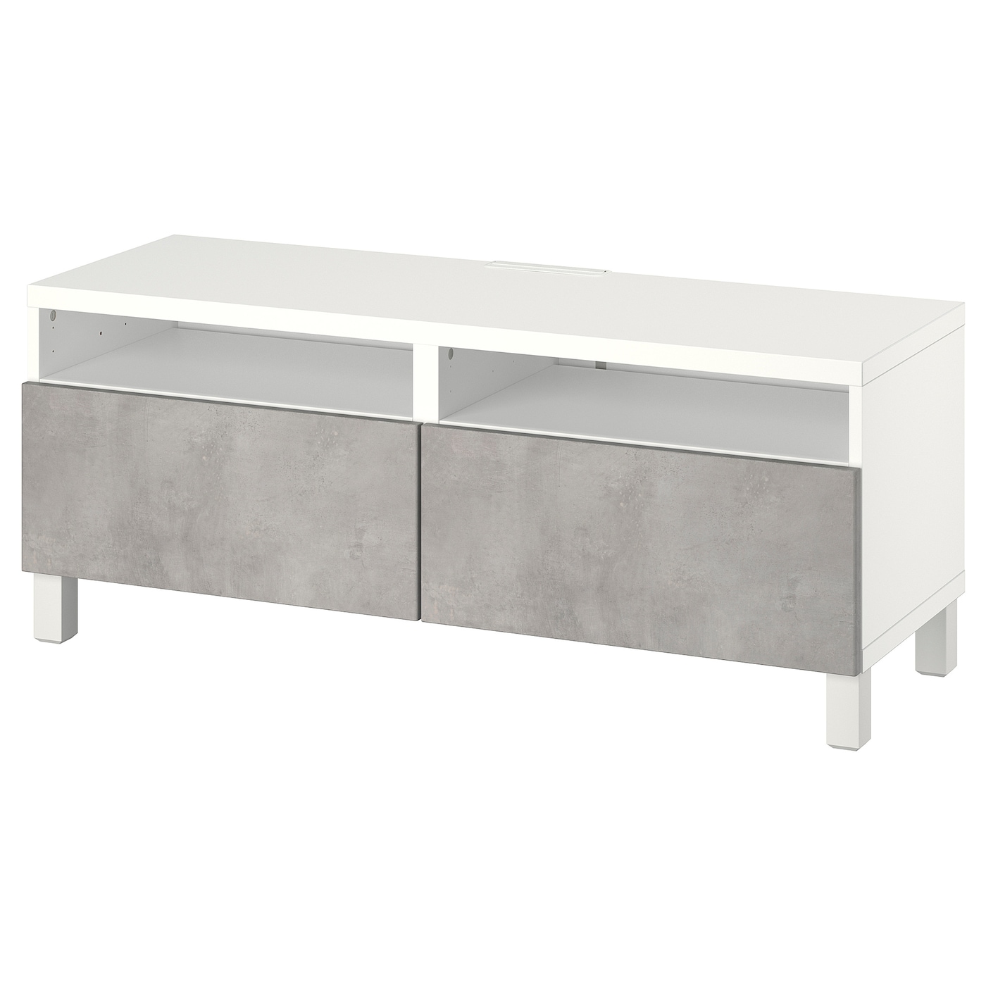 IKEA BESTÅ ława TV z szufladami, biały/Kallviken/Stubbarp jasnoszary, 120x42x48 cm